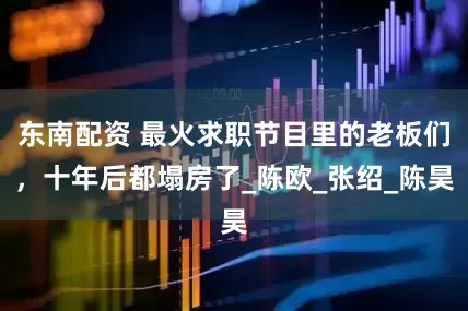 东南配资 最火求职节目里的老板们，十年后都塌房了_陈欧_张绍_陈昊
